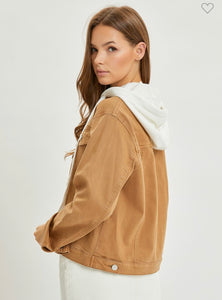 Mocha Hooded Jean Jacket