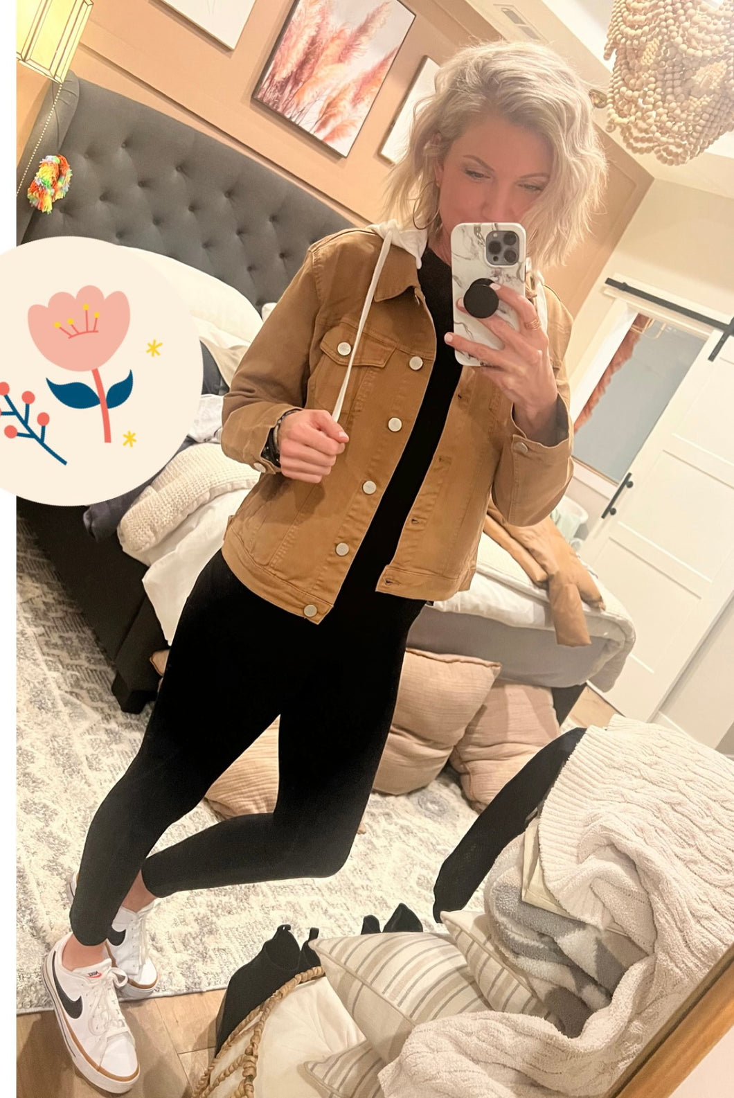 Mocha Hooded Jean Jacket